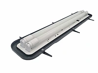 24 x 120cm pro design dubbele led tl t8 armaturen waterdicht donkergrijs met reflector - afbeelding 3 van  6