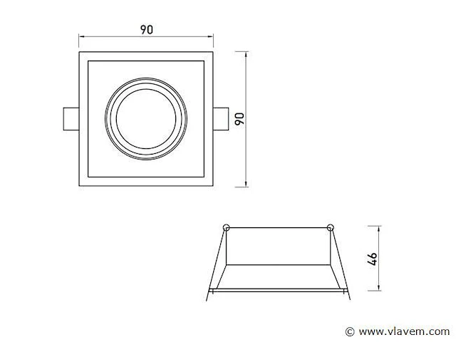 24 x gt deep square kantelbare inbouwspots zwart - afbeelding 10 van  10