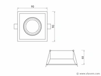 24 x gt deep square kantelbare inbouwspots zwart - afbeelding 10 van  10