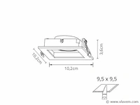 24 x gt square design inbouwspots wit - afbeelding 6 van  8