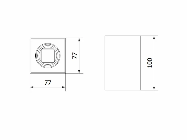 24 x gt square opbouwspots wit/zwart - afbeelding 4 van  6