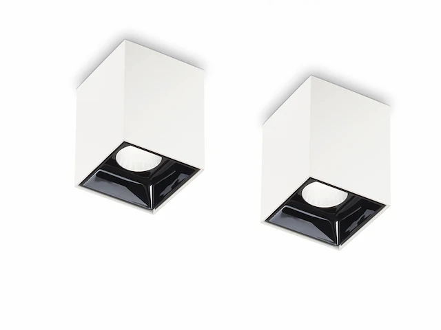 24 x gt square opbouwspots wit/zwart - afbeelding 5 van  6