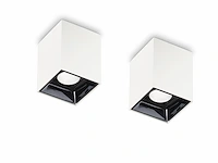 24 x gt square opbouwspots wit/zwart - afbeelding 5 van  6
