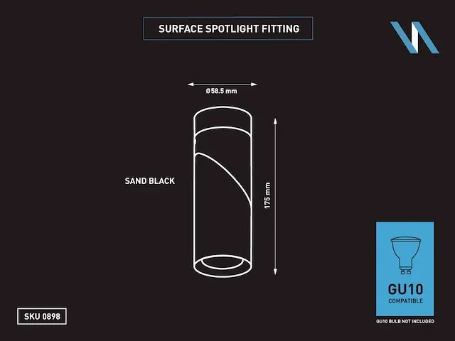 24 x gu10 opbouwspot armatuur cilinder zand zwart draaibaar - afbeelding 5 van  5