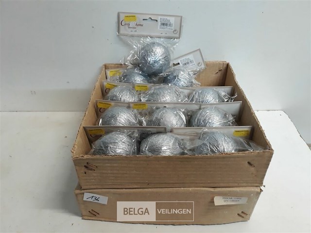 24 x kerstbal zilver - afbeelding 1 van  3