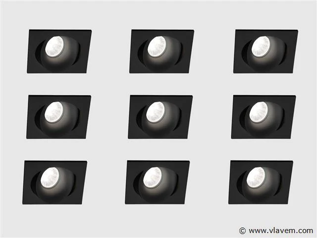 24 x neo square design inbouwspots zwart - afbeelding 1 van  8