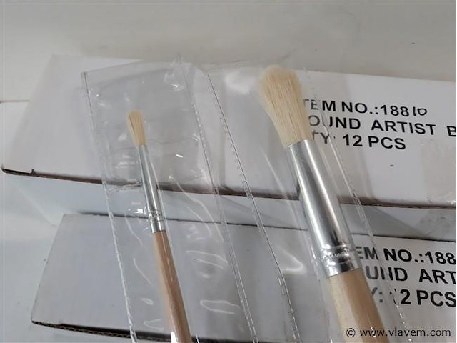 24 x penselen rond 12 x nr 2 + 12 x nr 10 - afbeelding 2 van  2