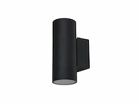 24 x wandlamp cilinder gu10 duo fitting zand zwart waterdicht - afbeelding 4 van  4