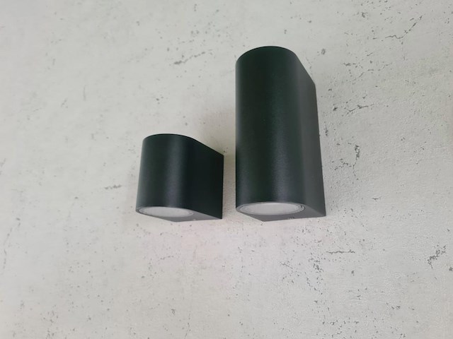 24 x wandlamp modern halfrond gu10 fitting zand zwart waterdicht - afbeelding 2 van  5