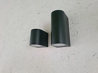 24 x wandlamp modern halfrond gu10 fitting zand zwart waterdicht - afbeelding 2 van  5