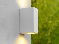 24 x wandlamp modern rechthoekig gu10 duo fitting zand wit - afbeelding 2 van  4