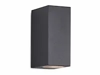 24 x wandlamp modern rechthoekig gu10 duo fitting zand zwart - afbeelding 7 van  8