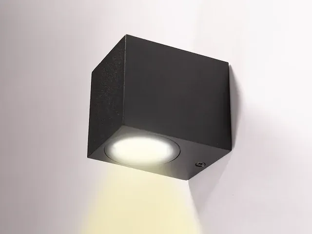 24 x wandlamp modern rechthoekig gu10 fitting zand zwart - afbeelding 2 van  5