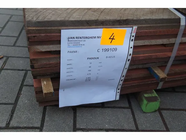 247,50 lm padouk planken 12mm - afbeelding 2 van  4