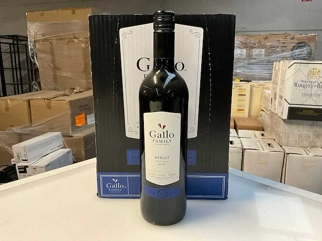 24x fles rode wijn gallo merlot 2017 - afbeelding 1 van  4