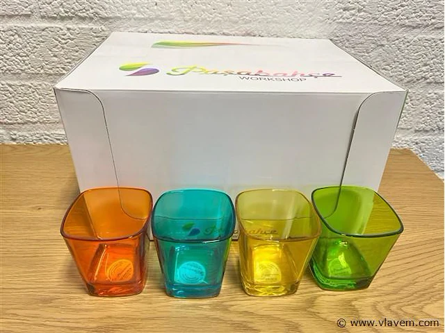 24x pasabahce frisdrankglas - blauw, oranje, geel, groen - afbeelding 1 van  1