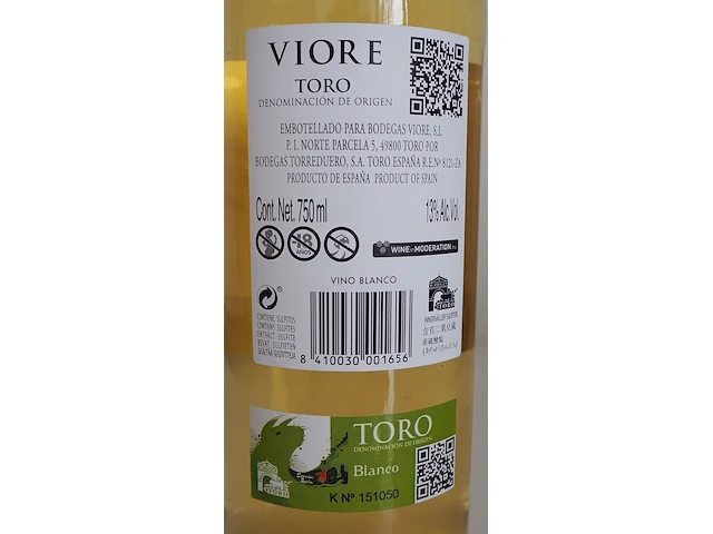 24x toro viore verdejo - bodegas riojanas 2019 - afbeelding 2 van  3