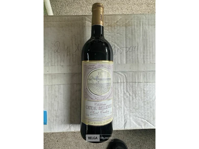 24x1 fles chateau cateau bellevue 1998 - afbeelding 1 van  4