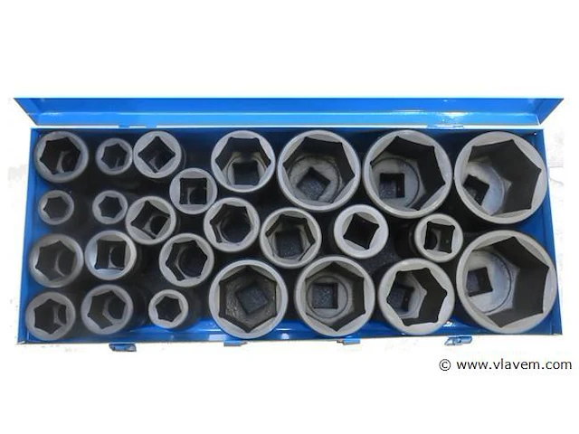 25-delige zware krachtdoppenset 1" 17-75mm - afbeelding 4 van  6