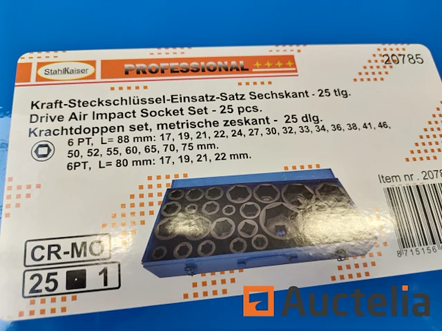 25 dlg zware krachtdoppenset 1" 17-75mm - afbeelding 6 van  6