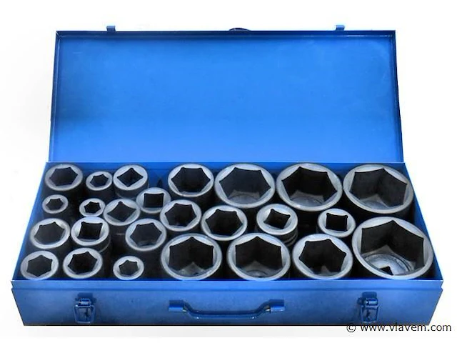 25 dlg zware krachtdoppenset 1" 17-75mm - afbeelding 3 van  3