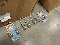 25 kapstok; inox look; 4 dubbele haken - afbeelding 4 van  5