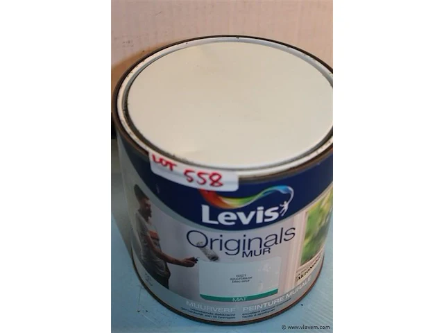 2,5 l muurverf merk ; levis , kleur ; azuurblauw - afbeelding 1 van  1