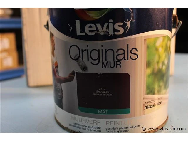 2,5 l muurverf merk ; levis kleur ; dieppaars - afbeelding 1 van  1