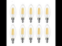 25 x c35 led- filament lamp – 6w – e14 – dimbaar – 2700k – warm wit - afbeelding 2 van  3