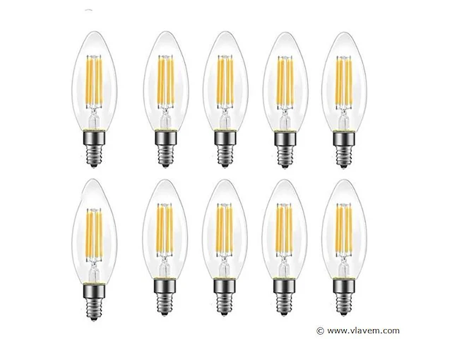 25 x c35 led- filament lamp – 6w – e14 – dimbaar – 2700k – warm wit - afbeelding 3 van  3
