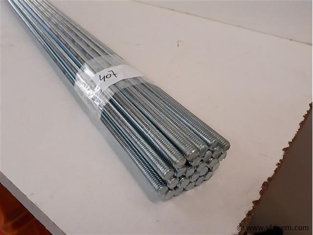 25 x draadstangen verzinkt 1 meter m 6 - afbeelding 2 van  2