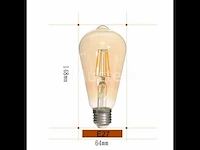 25 x filamentlamp st64 amber - 6w - led - e27 - dimbaar - 2700k (warm wit) - afbeelding 1 van  3