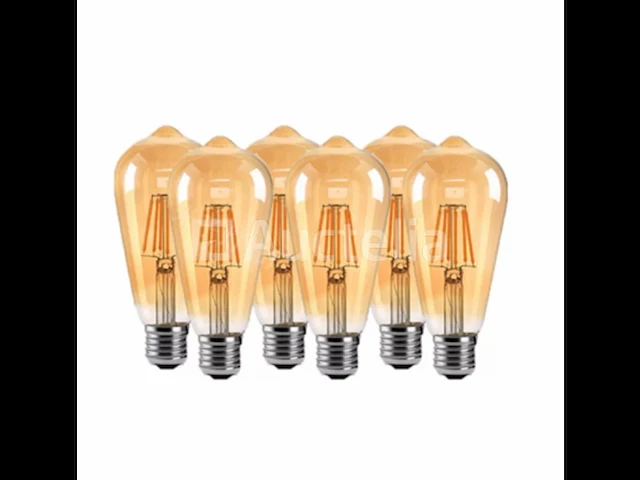 25 x filamentlamp st64 amber - 6w - led - e27 - dimbaar - 2700k (warm wit) - afbeelding 3 van  3