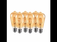 25 x filamentlamp st64 amber - 6w - led - e27 - dimbaar - 2700k (warm wit) - afbeelding 3 van  3