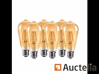 25 x filamentlamp st64 amber - 6w - led - e27 - dimbaar - 2700k (warm wit) - afbeelding 1 van  3