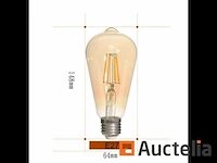 25 x filamentlamp st64 amber - 6w - led - e27 - dimbaar - 2700k (warm wit) - afbeelding 2 van  3