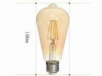 25 x filamentlamp st64 amber - 6w - led - e27 - dimbaar - 2700k (warm wit) - afbeelding 4 van  4