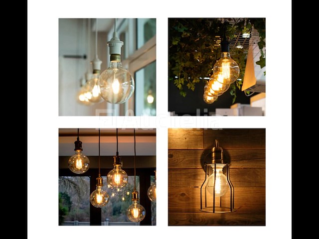 25 x g95 amber filament lamp – 6w – e27 – dimbaar – 2700k – 500 lm – ip20 – binnen - afbeelding 1 van  3