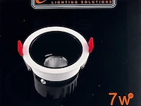 25 x inbouw led spot – 7w – 3000k warm wit – wit/zwart – cob – ø75mm – ip20 - afbeelding 6 van  6