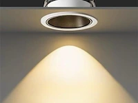 25 x inbouw led spot – 7w – 3000k warm wit – wit/zwart – cob – ø75mm – ip20 - afbeelding 1 van  6