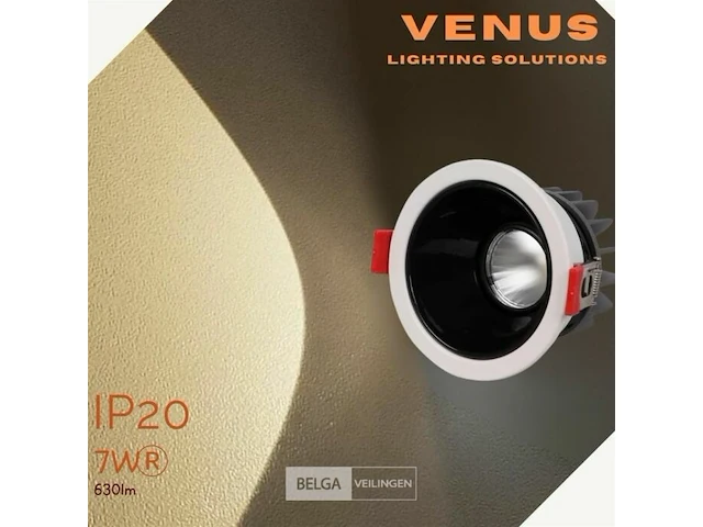 25 x inbouw led spot – 7w – 3000k warm wit – wit/zwart – cob – ø75mm – ip20 - afbeelding 3 van  7