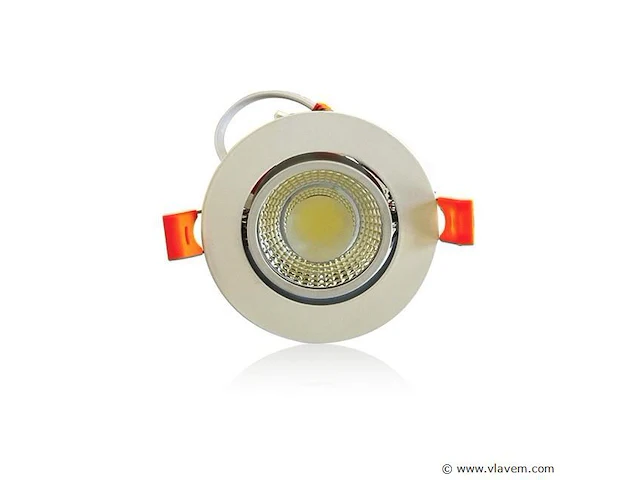 25 x inbouw led spot – 7w – draaibaar – dimbaar – 6500k koud wit – cob – ø70mm – ip20 - afbeelding 2 van  6