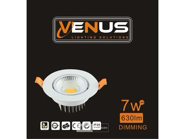 25 x inbouwspot 7w led wit dimbaar 3000k warm wit - afbeelding 7 van  7