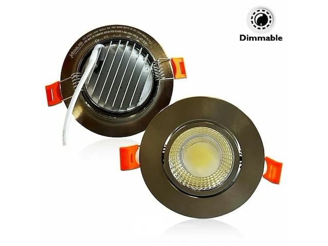 25 x inbouwspot 7w led zilver dimbaar 3000k warm wit - afbeelding 1 van  7