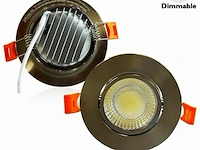 25 x inbouwspot 7w led zilver dimbaar 3000k warm wit - afbeelding 1 van  7