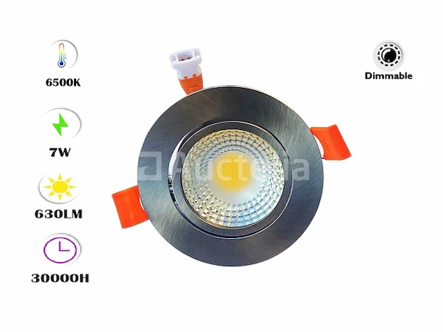 25 x inbouwspot 7w led zilver dimbaar 6500k daglicht - afbeelding 1 van  6