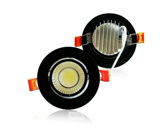 25 x inbouwspot 7w led zwart 3000k warm wit - afbeelding 1 van  5