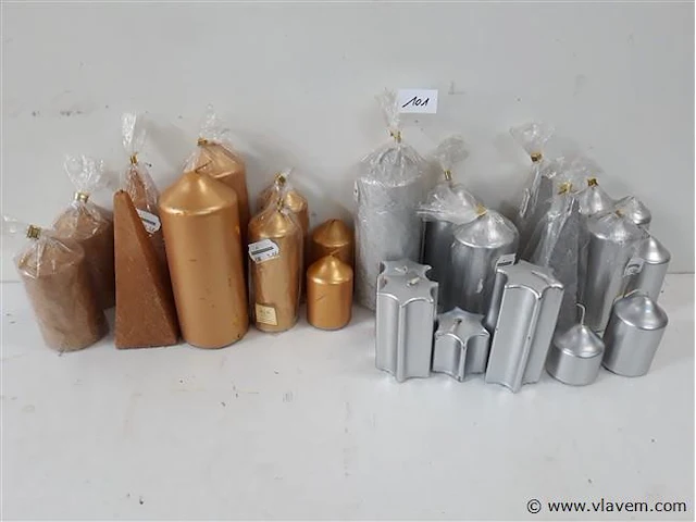 25 x kaarsen mix goud-zilver - afbeelding 1 van  2