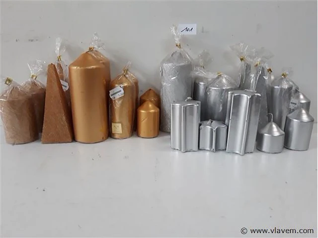 25 x kaarsen mix goud-zilver - afbeelding 2 van  2