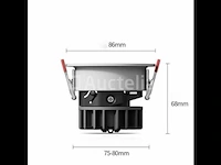 25 x led inbouwspot – 7w – 3000k warm wit – wit/zilver – cob – ø75mm – ip20 - afbeelding 1 van  4